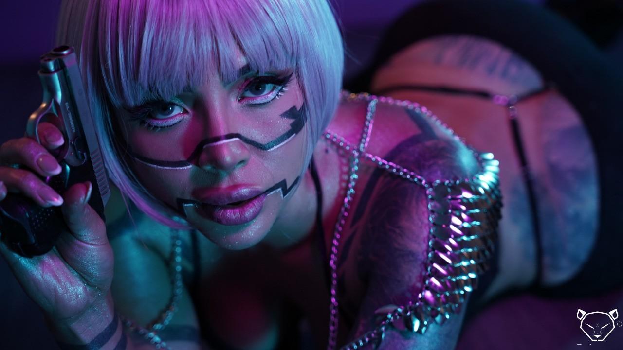 Her body a canvas of art her spirit a raging fire