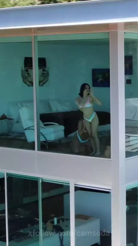 Drone busts 2 lezies going at it! by camsoda