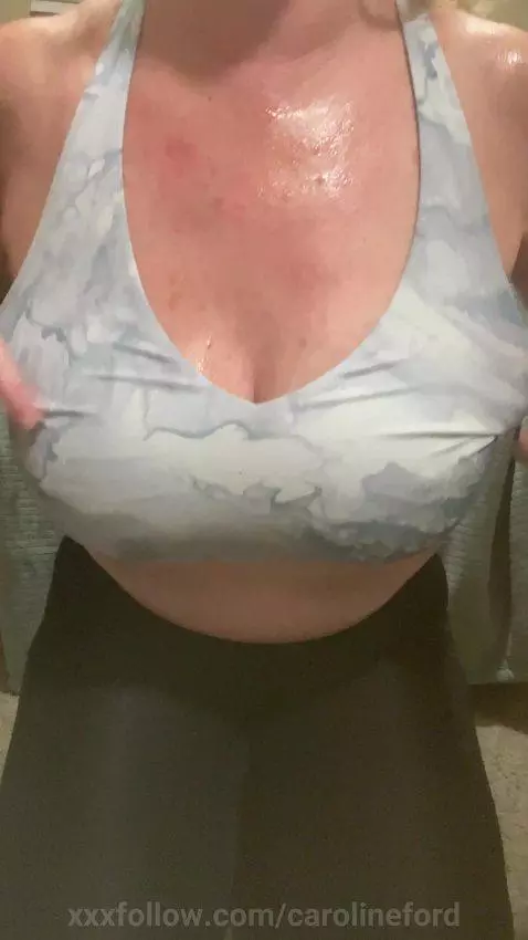 Just got home from the gym bb....sweaty tits by carolineford
