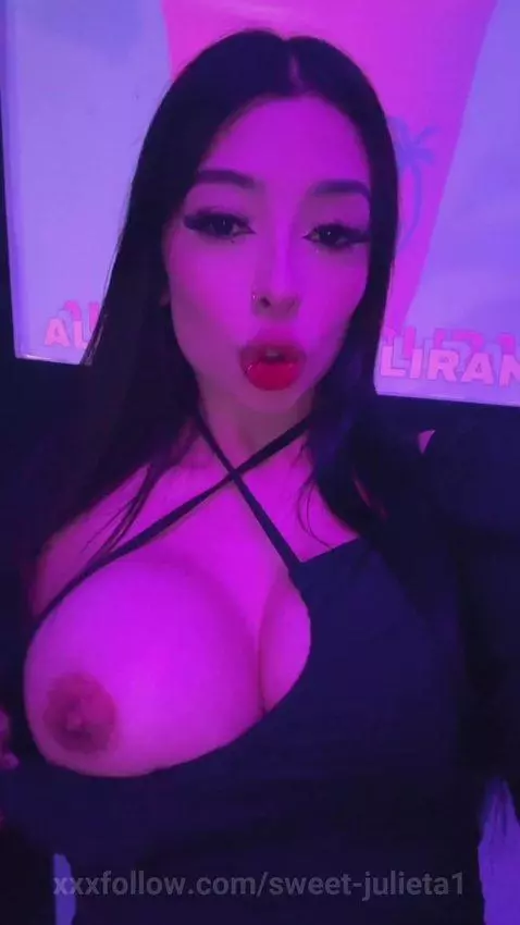 taking ou my  tits in a bar by sweet-julieta1