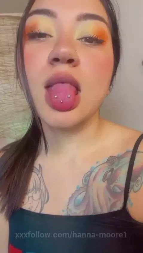 tounge, piercing, cuteface by hanna-moore1