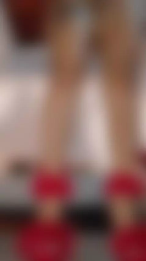 wearing my new red heels by kataleya17