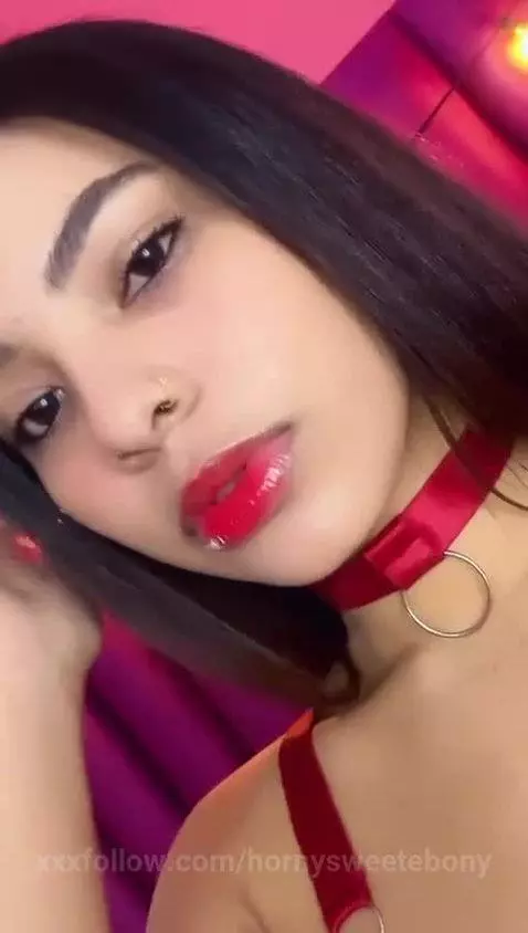 "Tell me something sweet… or just kiss me, that works too🥰🍒 by hornysweetebony