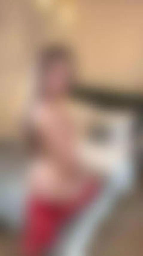 18+ Nude teen's perky ass in red stockings, teasing on bed. by miaroseee