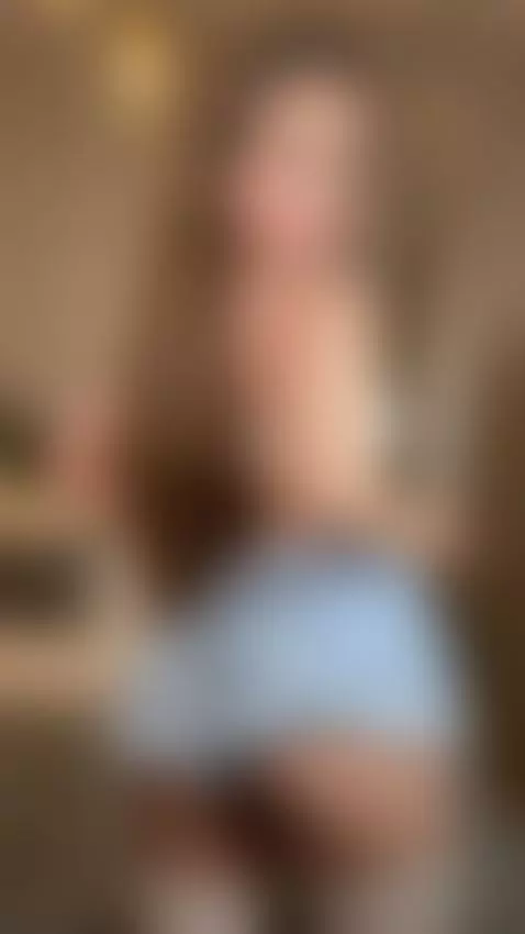 18+ Sexy ass bent over in frilly blue shorts & lace stocking... by miaroseee