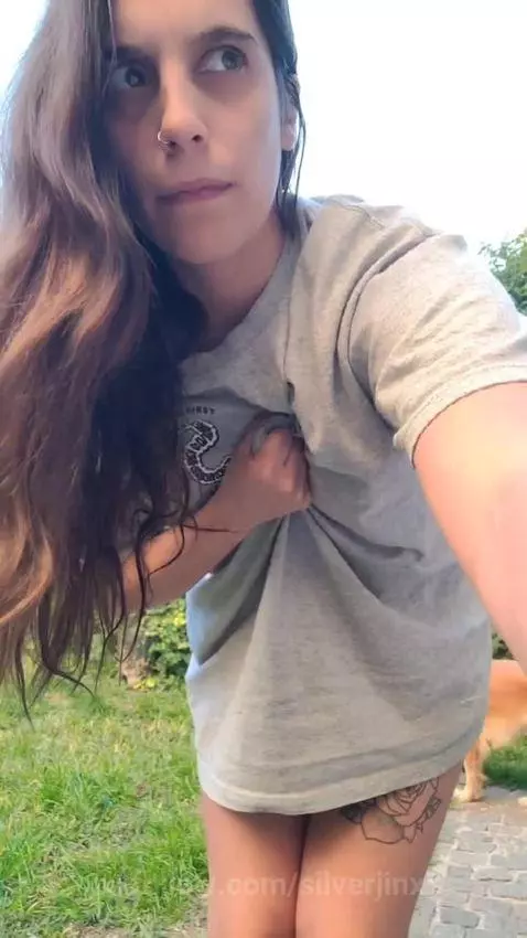 Naked in the backyard of the house by silverjinx7