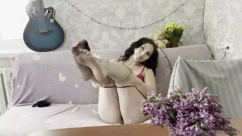 Foot fetish in red lingerie and stockings by hillarymare