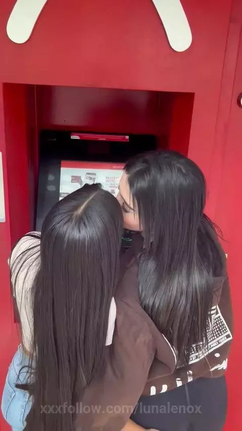 A kiss with my friend .. at the middle of the public cashier... by lunalenox