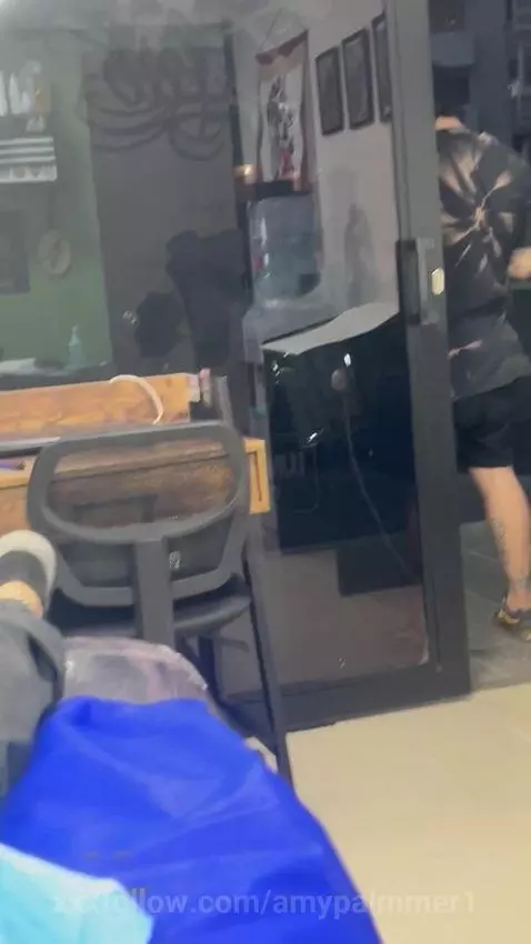 Excited while tattooing me by amypalmmer1