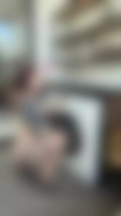Tattooed girl bends over washer begging for it 😈 by jadiexbaddie