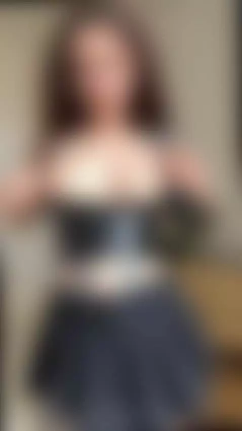 Hands gripping corset, breasts spilling over leather 🥰 by jadiexbaddie