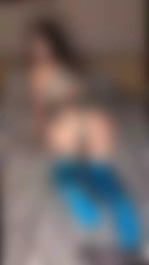 Arching back, blue stockings grip the sheets. 🥵 by jadiexbaddie