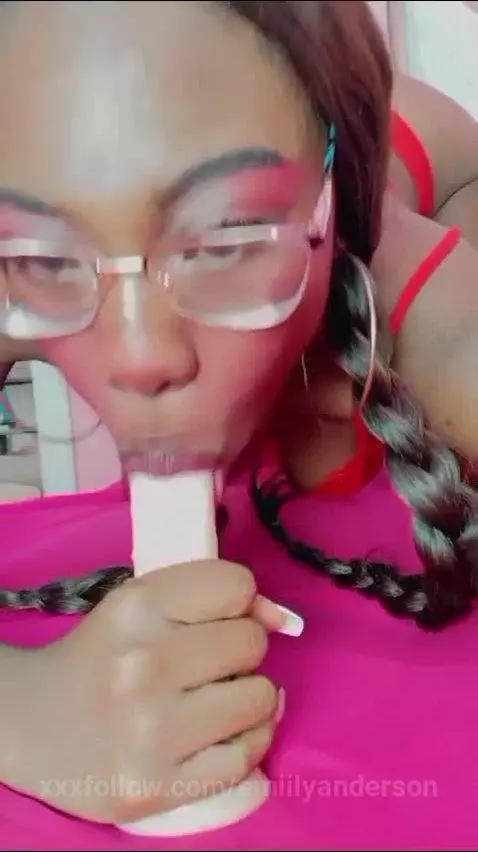 ebony, blowjob, sloppyblowjob by emiilyanderson