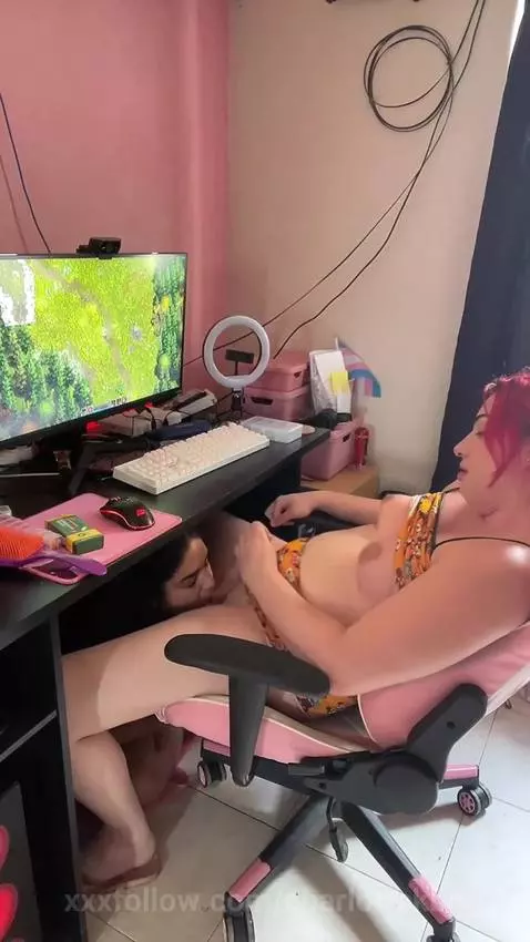 My girlfriend sucking me under the table while I play by charlottekbp