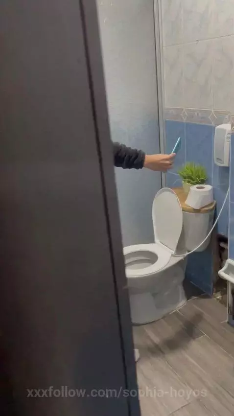 Someone spy me while I play my hard cock in the bathroom by sophia-hoyos