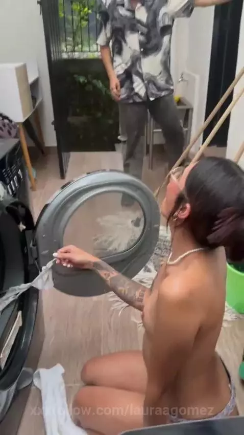 I was washing my clothes naked and someone entered in the ro... by lauraagomez