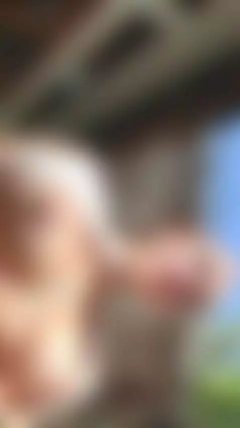 18+ Sexy tattooed tits bared in sheer white top outdoors. by adelka2003