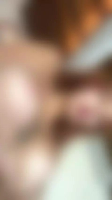 18+ Redhead's perky nude tits, sexy open-mouth tease. by adelka2003