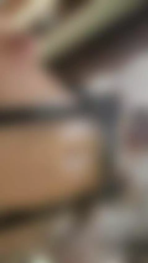 18+ Sexy perky tits in black leather harness, nude tease. by adelka2003