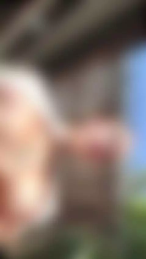 18+ Redhead's perky nude tits teasing outdoors. by adelka2003