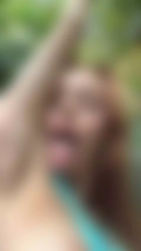 18+ Redhead teases with tongue out, sexy nude tits in blue t... by adelka2003