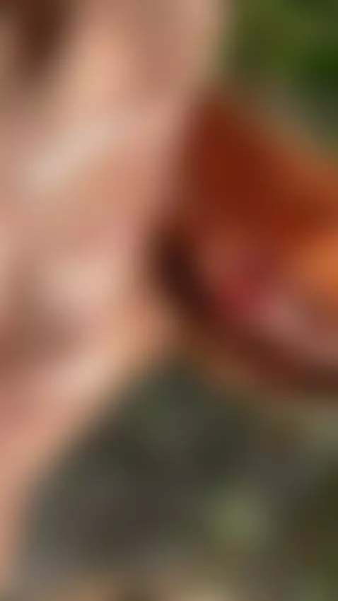 18+ Redhead's perky tits and shaved pussy outdoors. by adelka2003