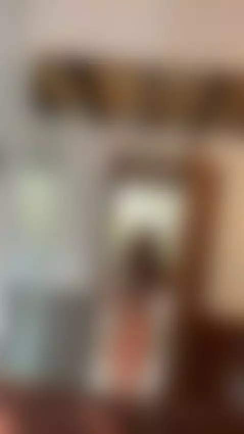 18+ Sexy mirror tease: perky tits spilling from orange bikin... by adelka2003