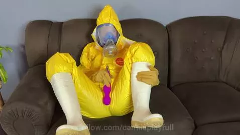 vibrator in gasmask and hazmat suit by camilaplayfull