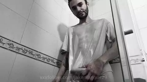 Soaked, hard… and dripping just for you. 💦👕🍆 by jakemagnus29