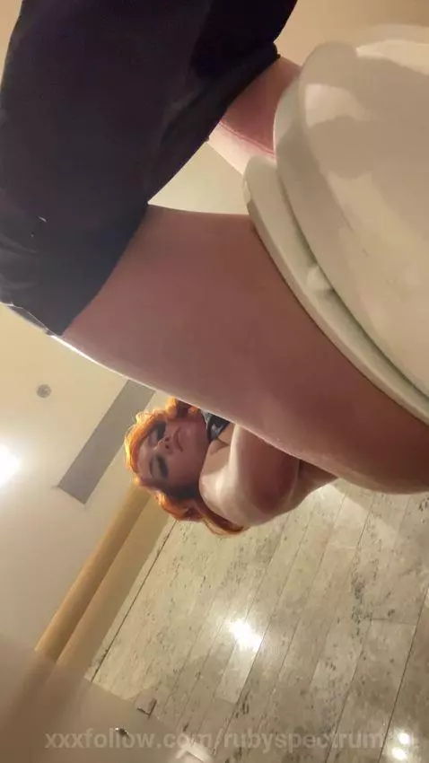 In the bathroom of the mall by rubyspectrum