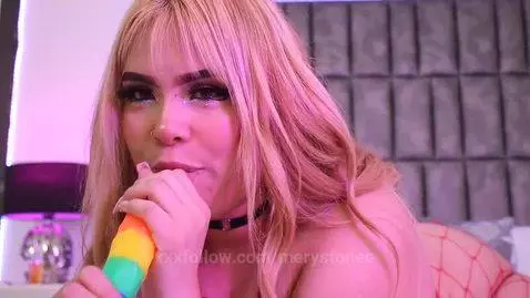 Blonde BBW on all 4s slurps cock like a starving whore, mass... by merystonee