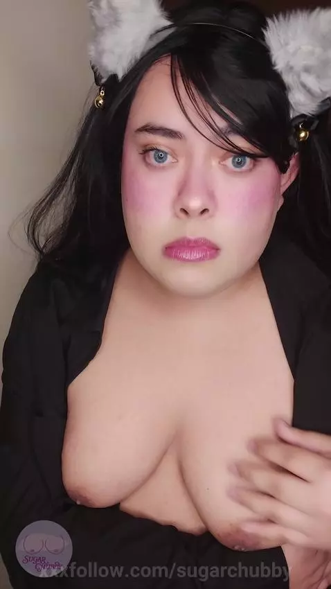 Fluffy ears on, tongue out, and a whole lot of softness to s... by sugarchubby