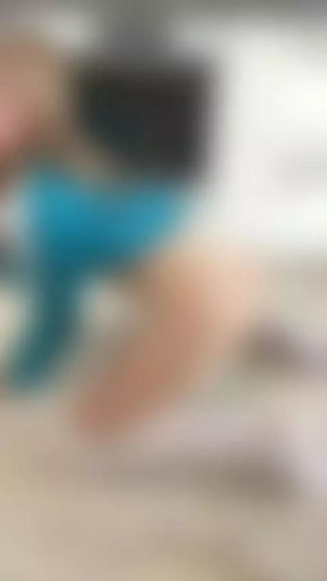 18+ Sexy blonde's juicy ass in thong, on all fours. by crazylexi