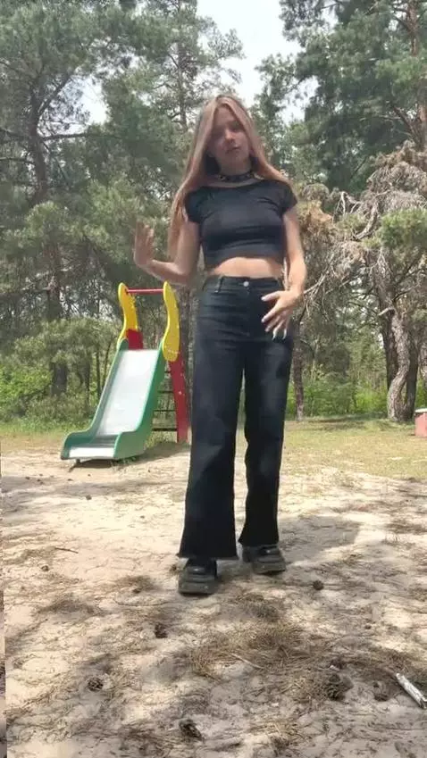 18+ Sexy blonde flaunts curves in tight crop top and pants. by crazylexi