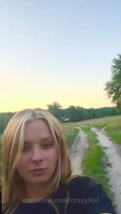 18+ Blonde flashing perky nude tits outdoors. by crazylexi