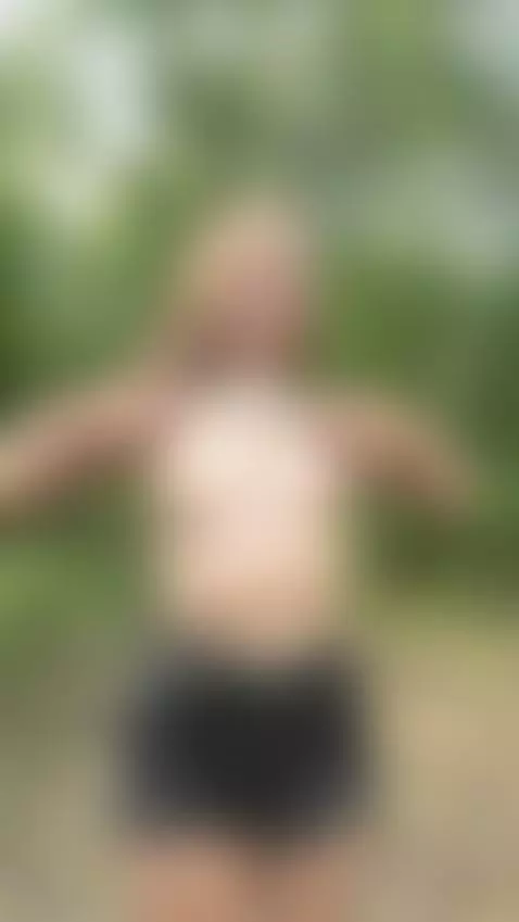 18+ Blonde flashing perky nude tits outdoors. by crazylexi