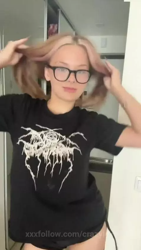 18+ Pink-haired cutie bares perky tits and sexy ass in panti... by crazylexi