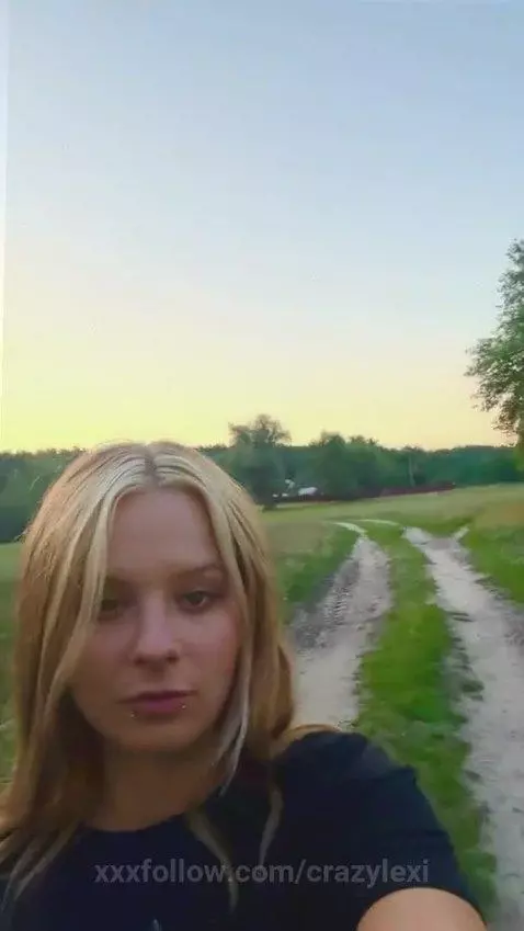 18+ Blonde flashing perky tits outdoors. by crazylexi