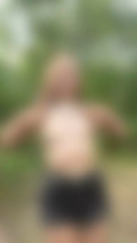 18+ Blonde flashing perky nude tits in woods. by crazylexi