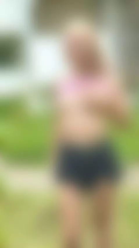 18+ Blonde flashing perky nude tits in sexy shorts. by crazylexi