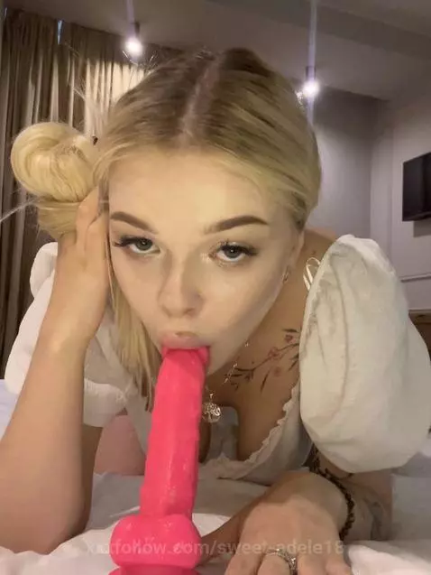 blowjob, blonde, dildoplay by sweet-adele18