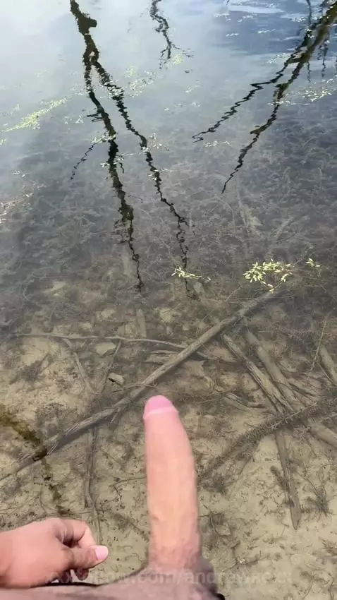 masturbation, public, lake by andrewsexx