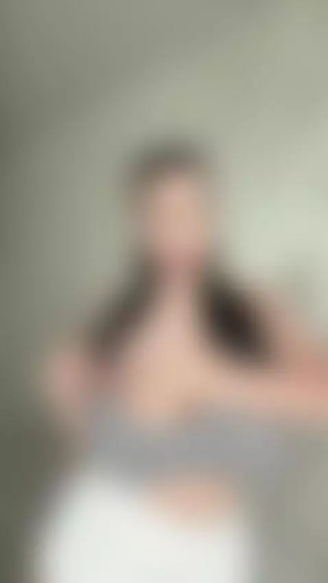 18+ Busty sexy tits bouncing in tight gray top. by bustyyemma