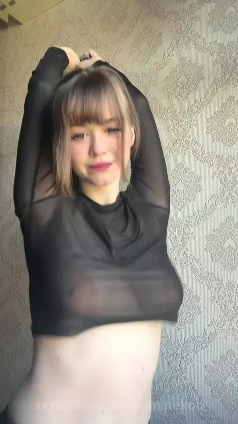 18+ Sheer tease: perky tits & bare midriff glow. by yuminekoo