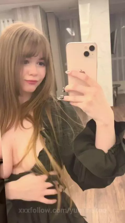 18+ Perky tits spilling out of sexy black dress. by yuminekoo