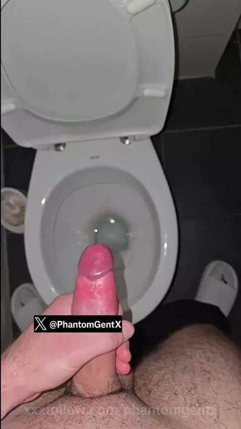 Hot Gay Solo PhantomGentX with BIG CUMSHOT in the TOILET by phantomgentx