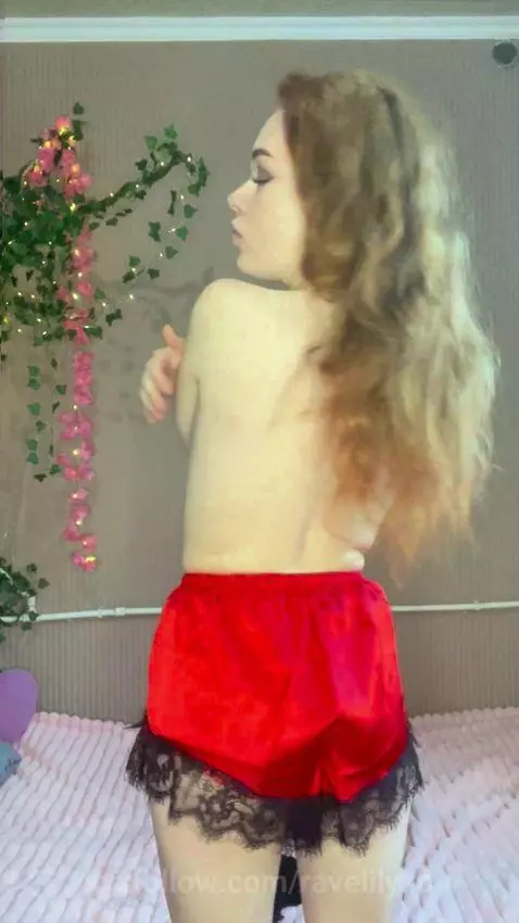 18+ Perky nude tits tease, sexy ass in satin shorts. by ravelilyxo