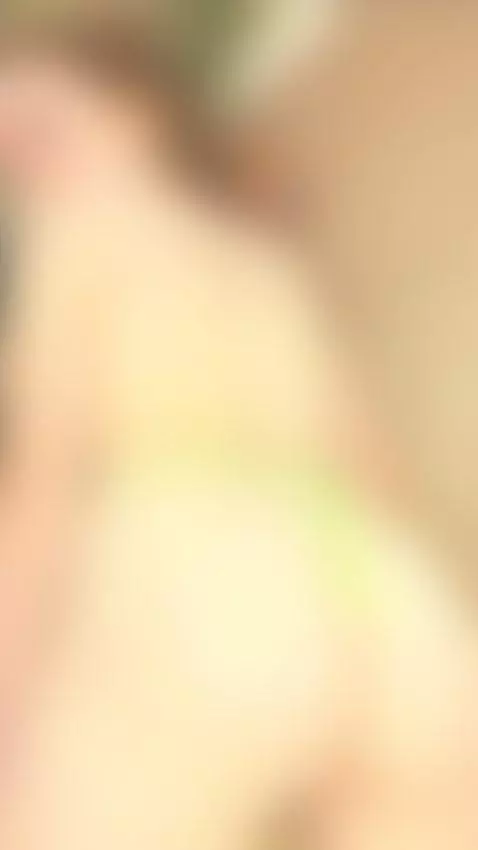 18+ Sexy nude back and plump ass in lime thong. by ravelilyxo