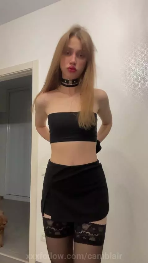 Tiny blonde gets naked after college by camblair