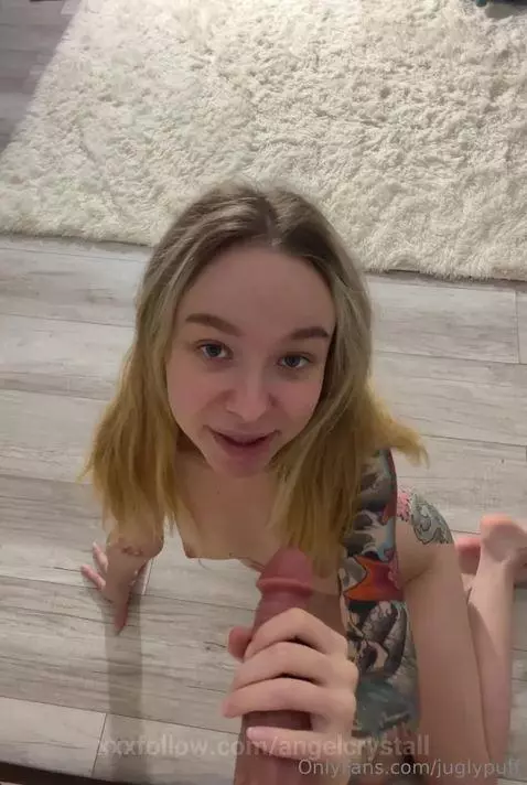 Pretty blonde plays with dildo by angelcrystall